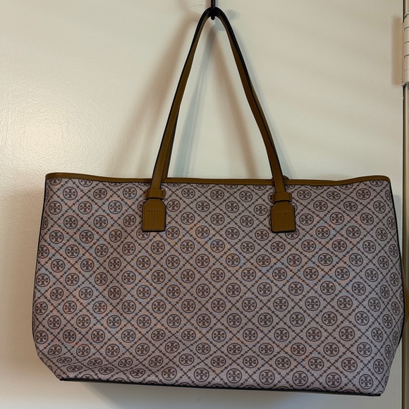 Tory Burch Brown Monogram Canvas Granola Tote Bag - Picture 6 of 16